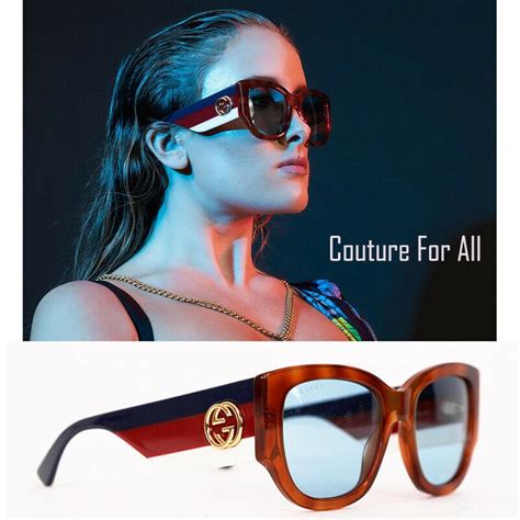 gucci blue and red stripe sunglasses